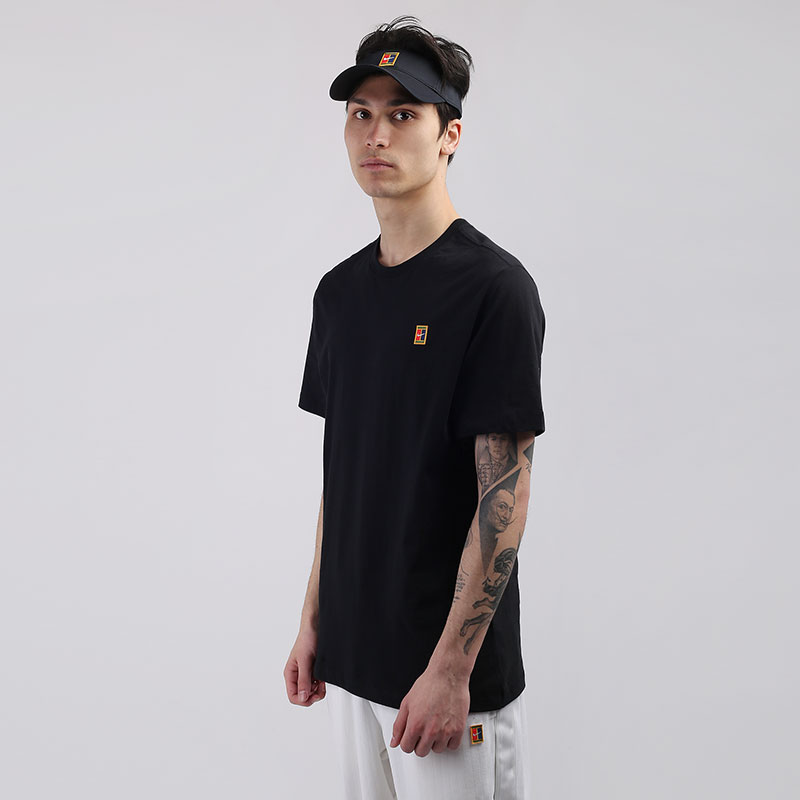 мужская черная футболка Nike Court Embroidered Tee BV5809-010 - цена, описание, фото 2